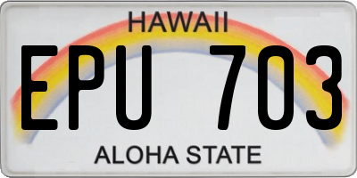 HI license plate EPU703