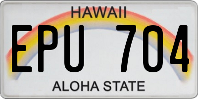 HI license plate EPU704