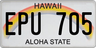 HI license plate EPU705