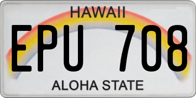 HI license plate EPU708