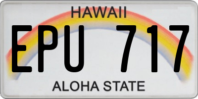 HI license plate EPU717