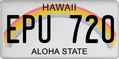 HI license plate EPU720