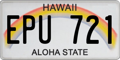 HI license plate EPU721