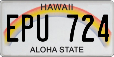 HI license plate EPU724