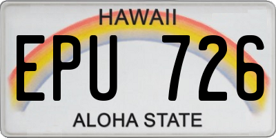 HI license plate EPU726