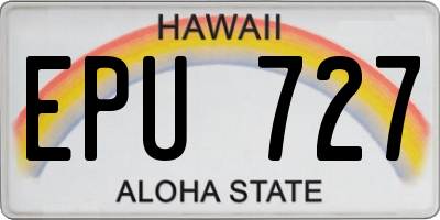 HI license plate EPU727