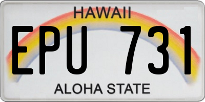HI license plate EPU731