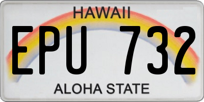 HI license plate EPU732