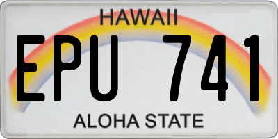 HI license plate EPU741