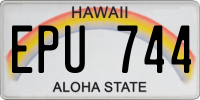 HI license plate EPU744