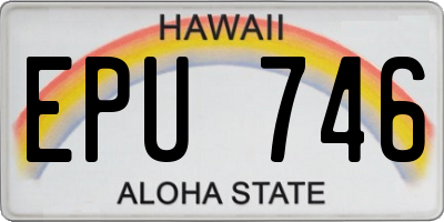 HI license plate EPU746