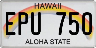 HI license plate EPU750