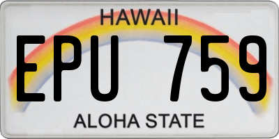 HI license plate EPU759