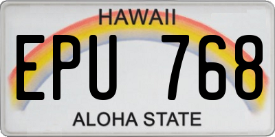 HI license plate EPU768