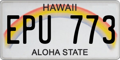 HI license plate EPU773