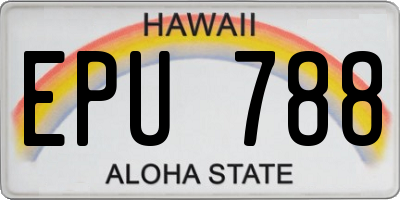 HI license plate EPU788