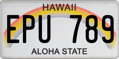 HI license plate EPU789