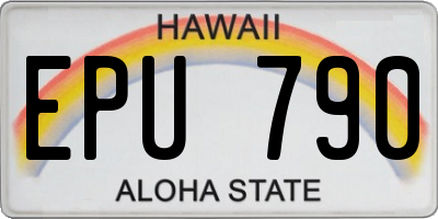 HI license plate EPU790