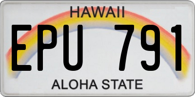 HI license plate EPU791