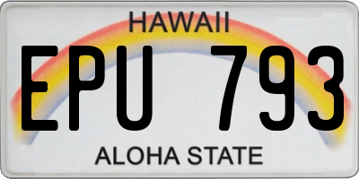 HI license plate EPU793