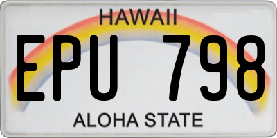 HI license plate EPU798