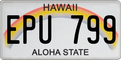 HI license plate EPU799