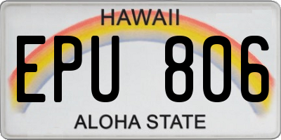 HI license plate EPU806