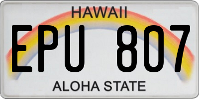 HI license plate EPU807