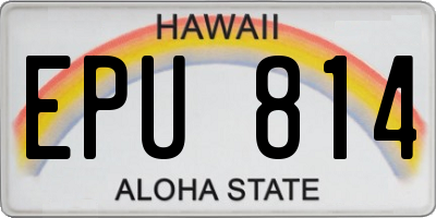 HI license plate EPU814