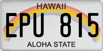 HI license plate EPU815