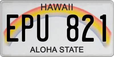 HI license plate EPU821