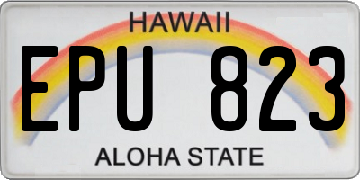 HI license plate EPU823