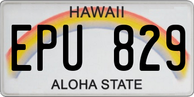 HI license plate EPU829