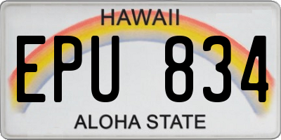 HI license plate EPU834