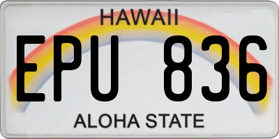 HI license plate EPU836