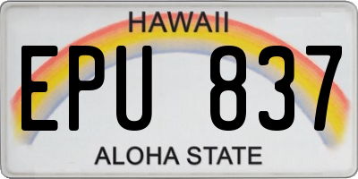 HI license plate EPU837