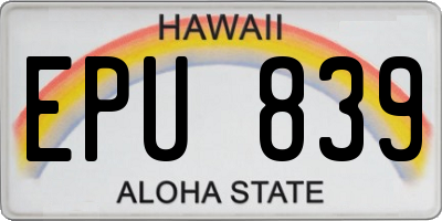HI license plate EPU839