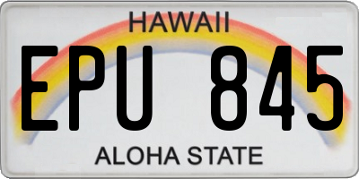 HI license plate EPU845