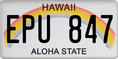 HI license plate EPU847
