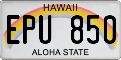 HI license plate EPU850