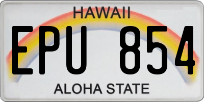 HI license plate EPU854