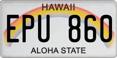 HI license plate EPU860