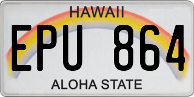 HI license plate EPU864