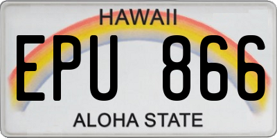 HI license plate EPU866
