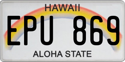 HI license plate EPU869