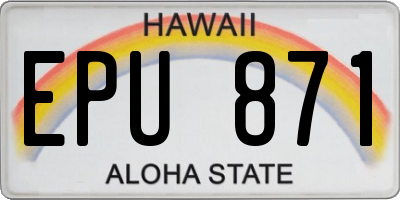 HI license plate EPU871