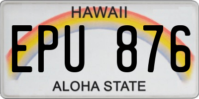 HI license plate EPU876