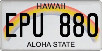 HI license plate EPU880