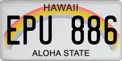 HI license plate EPU886