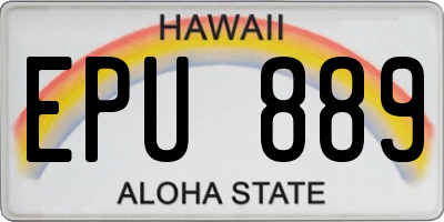 HI license plate EPU889